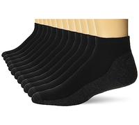 Hanes Men's X-Temp Cushioned Low Cut Socks, 12-Pair Pack, Black, 12-14 UK
