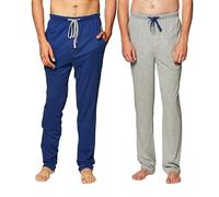 Hanes Men's Solid Knit Sleep Pant with Pockets and Drawstring, Blue/Active Grey, 3X-Large