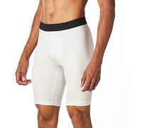 Hanes Men's Sport Performance Compression Short, True White/Ebony, Medium