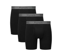 Hanes mens Stay Dry Pouch Boxer Briefs, Performance Stretch Boxer Brief With Leak Protection, 3-pack, Black,black,black, L