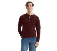 Hanes Men's T Beefyt Henley Cotton Long-Sleeved Shirts, Mulberry, L