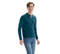 Hanes Men's T-Shirts, Men's BeefyT Henley Shirts, Men's Cotton Long Sleeve Shirts, Petro Teal, XL