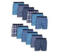 Hanes Men's Tagless Boxer Underwear, Exposed Waistband, Multi-Packs Available Shorts, Assorted-12, L (Pack of 12)