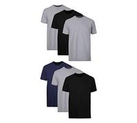 Hanes Men's Tagless ComfortSoft Crewneck T-Shirts, Undershirt, 6 Pack-Black/Grey/Blue Assorted, Medium (Pack of 6)