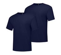 Hanes Men's Tall Short Sleeve Beefy-T, Navy, 4X-Large/Tall (Pack of 2)