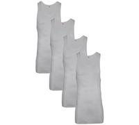 Hanes Men's Cotton Tank Undershirts 4 Pack, Grey, X-Large, Grey