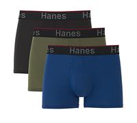 Hanes Men's Total Support Pouch Boxer Brief Underwear, Anti-Chafing, Moisture-Wicking Odor Control, 3-Pack, Trunks-Black/Blue/Olive - 3 Pack, L (Pack of 3)