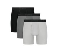 Hanes Men's Total Support Pouch Men's Boxer Brief Underwear, Anti-chafing, Moisture-wicking Odor Control, 3-pack, Black/Dark Grey/Light Grey, M