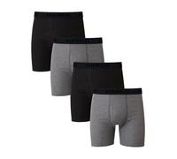 Hanes Mens Ultimate Big Cotton Boxer Briefs Underwear 4-Pack, Black-grey, 4XL Plus