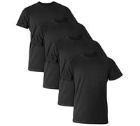 Hanes Mens Ultimate Comfort Fit Stretch Crewneck Undershirt 4-Pack, Black, Large