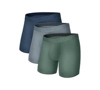 Hanes Men's Underwear Boxer Briefs & Trunks, Multi-Packs, Breathable Cool Lightweight, Viscose from Bamboo Supersoft, Grey/Green/Navy, S