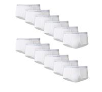 Hanes Men's Underwear Briefs Pack, Cool & Breathable, Moisture-Wicking Cotton Underwear for Men, White & Black Multi-Pack, White, L