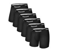 Hanes Men's Underwear Pack, Stretch Cotton Boxer Briefs, Moisture-Wicking, 12-Pack, Black, L (Pack of 6)