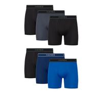 Hanes Men's Value Performance Stretch Boxer Brief Underwear, Moisture-Wicking, 6-Pack, Black/Blue/Grey, M (Pack of 6)