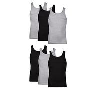 Hanes Men's Vests Moisture Wicking Ribbed Lightweight Cotton Tank Undershirts Multipack Underwear, Assorted 6-Pack, S (Pack of 6)