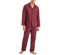 Hanes Men's Tall Size Sleeve Long Leg Woven Pajama Set, Red, XXXXL