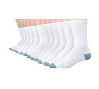Hanes Men's X-Temp Lightweight Crew Socks, White, Shoe Size 6-12