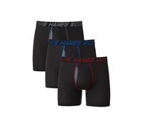 Hanes Men's X-Temp Total Support Pouch Boxer Brief, Anti-Chafing, Moisture-Wicking Underwear, Multi-Pack, Regular Leg-Black, L (Pack of 3)
