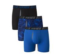 Hanes Men's X-Temp Total Support Pouch Boxer Brief, Anti-Chafing, Moisture-Wicking Underwear, Multi-Pack, Regular Leg-Marled, L (Pack of 3)