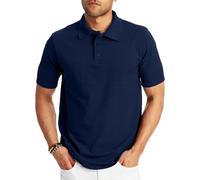 Hanes Men's X-Temp w/Fresh IQ Short Sleeve Pique Polo Shirt, Navy, XXXXL