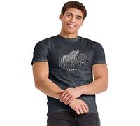 Hanes Men's Graphic Tee-Rugged Outdoor Collection, Bison Roam Slate Heather, X-Large