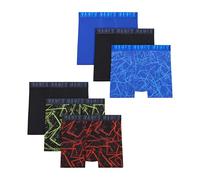 Hanes Moves Breathable Underwear, Performance Stretch Boxer Briefs for Boys, Moisture-Wicking, 6-pk, Blue/Black/Red/Lime Print, M