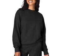 Hanes Women's Originals Fleece Midweight Sweatshirt – Placed Flowers – Black – Medium