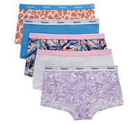 Hanes Originals Girls Boyshorts & Hipsters, Moisture-Wicking Cotton Stretch Underwear, Assorted 5-Pack