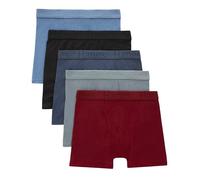 Hanes Originals Underwear, Supersoft Boxer Briefs for Boys, Assorted 5-Pack, Blue, Black, Red, Grey, L