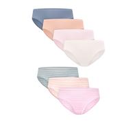Hanes Pure Comfort Girls Microfibre Hipster Briefs (Pack of 7, Blue/Pink/Blush/Pink, 8)
