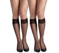 Hanes Silk Reflections Women's Knee High Reinforce Toe 2 Pack, Jet, One size