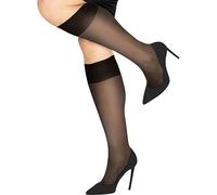 Hanes Silk Reflections Women's Plus-Size 2 Pack Knee High, Jet, One Size