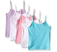 Hanes Toddler Girls’ Cami Pack, Tagless 100% Cotton Camisole, White 5-Pack, White, 4-5 Years