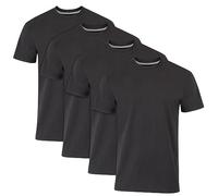 Hanes Ultimate Men's 4-Pack FreshIQ Crew T-Shirt, Black, Small, 4 Pack - Black, S