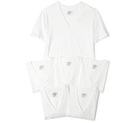 Hanes Ultimate Men's 6-Pack Classics V-Neck T-Shirt Value Pack, White, Medium