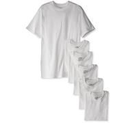 Hanes Ultimate Men's 6-Pack Crew Neck Tee, White, Small