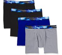 Hanes Ultimate Men's Sport X-Temp Ultra Lightweight Long Leg Boxer Brief 4-Pack, Assorted, Large