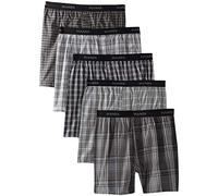 Hanes Ultimate Men's Yarn Dye Exposed Waistband Boxer-Multiple Packs and Colors, Assorted - 5 Pack, S