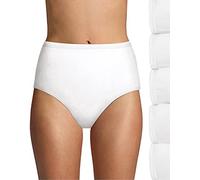 Hanes Ultimate Women's 6-Pack Breathable Cotton Brief Panty, White, White, White, White, White, White, 11