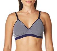 Hanes Ultimate Women's Comfy Support Wirefree Bra, Anchor Navy Mini Stripe, S