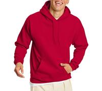 Hanes unisex-adult mensOF170Ultimate Cotton Pullover Hood Long Sleeve Hooded Sweatshirt - Red - Large