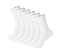 Hanes Unisex Plain White Socks Pack Or Plain Black Socks Pack, 6 Pairs, Cushioned Crew Style