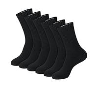 Hanes Unisex Plain White Socks Pack Or Plain Black Socks Pack, 6 Pairs, Cushioned Crew Style