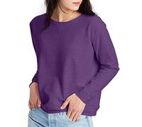 Hanes Women’s Crewneck Sweatshirt, Soft Fleece EcoSmart Long Sleeve Sweatshirt, Violet Splendor Heather, Large