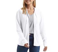 Hanes Women’s Slub Knit Full-Zip Hoodie, Textured Cotton Zip-Up T-Shirt Hoodie for Women, White, XXL
