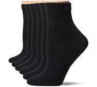 Hanes Women`s Ultimate 6-Pack Ankle Socks, 5-9, Black