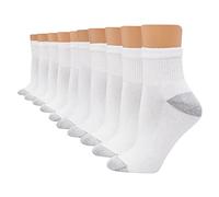 Hanes Women's 10-Pair Value Pack Ankle Socks, White, 7-11 UK
