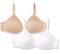 Hanes Women's 2-Pack Molded Wirefree Bra Training, White/Nude, M