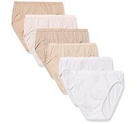 Hanes Womens 6-Pack Breathable Cotton Hi-Cut Panty, Soft Taupe, White, Nude, Light Buff, Nude Heather, Sugar Flower Sweet Dot, 9
