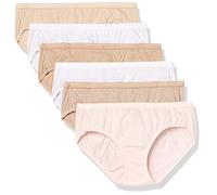 Hanes Womens 6-Pack Breathable Cotton Hipster Panty, Soft Taupe, White, Nude, Light Buff, Nude Heather, Sugar Flower Sweet Dot, 6